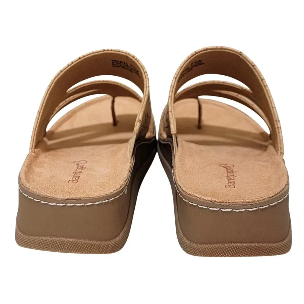 Baretraps Women Fresha Slip On Slide Sandals Size US 8M Natural Cork Brown